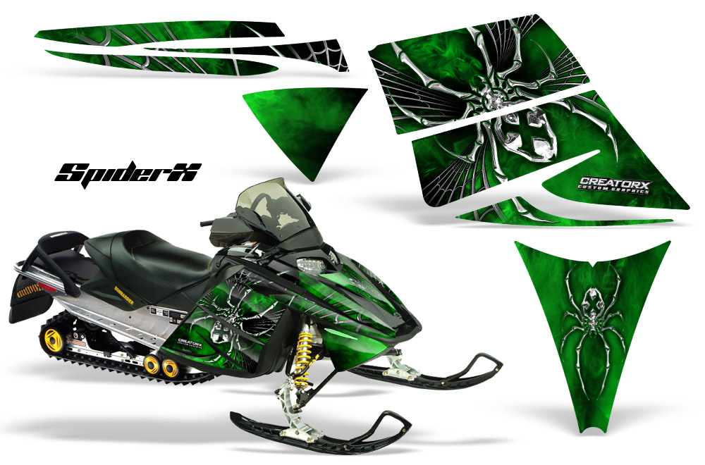 Ski-Doo Rev Graphics Kit SpiderX Green